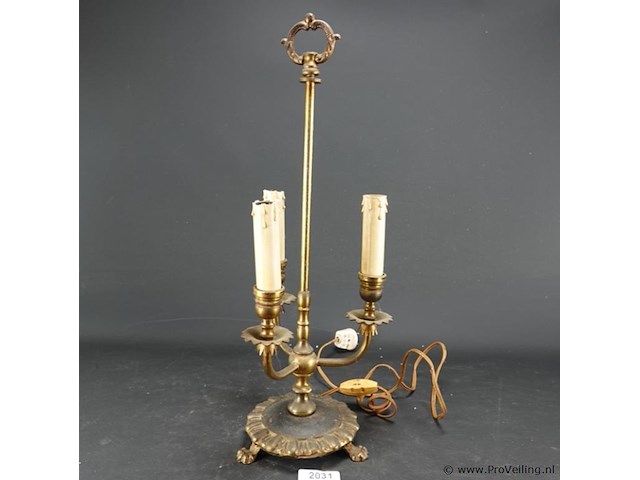Antieke franse 3 punts bouillotlamp - afbeelding 1 van  5