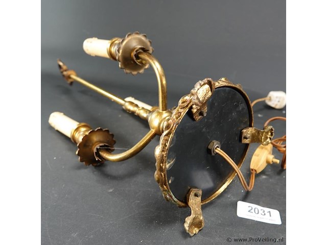 Antieke franse 3 punts bouillotlamp - afbeelding 5 van  5