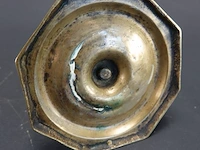 Antieke geelkoperen of bronzen barok kandelaar - afbeelding 5 van  5