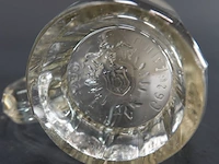 Antieke glazen bierpul met een tinnen deksel, vergelijkbaar met modellen uit duitsland rond 1900. - afbeelding 5 van  5
