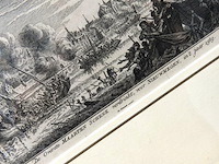 Antieke gravure de overste maarten schenk verdrinkt voor nieuwmegen in 't jaar 1589 - afbeelding 3 van  5