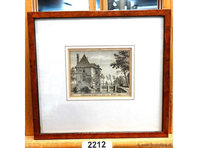 Antieke gravure de 's hertogen toren in het land van cuijk - afbeelding 1 van  5