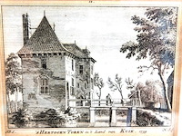 Antieke gravure de 's hertogen toren in het land van cuijk - afbeelding 3 van  5