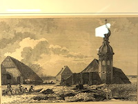 Antieke gravure gevaarlijke toestand van het kasteel van de ooij op 23 januari 1820 - afbeelding 2 van  5