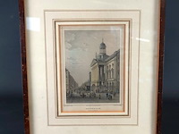 Antieke gravure het stadhuis van rotterdam - afbeelding 1 van  5