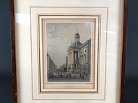 Antieke gravure het stadhuis van rotterdam - afbeelding 2 van  5