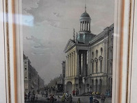 Antieke gravure het stadhuis van rotterdam - afbeelding 3 van  5