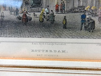 Antieke gravure het stadhuis van rotterdam - afbeelding 4 van  5