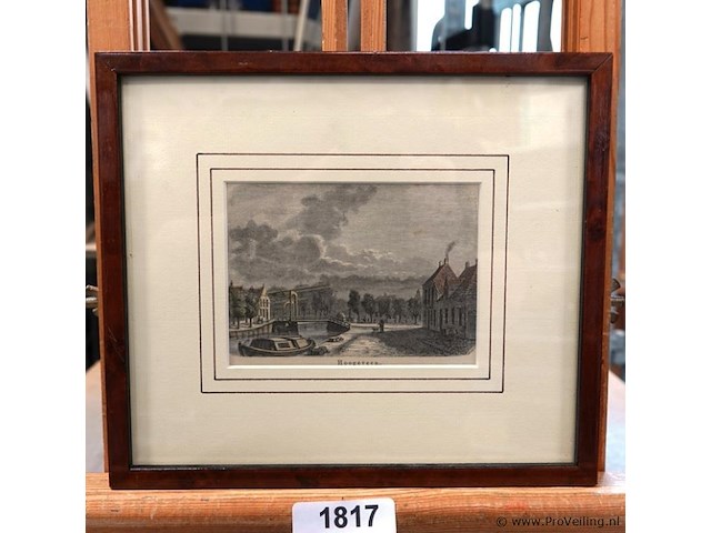 Antieke gravure hoogeveen - afbeelding 1 van  5