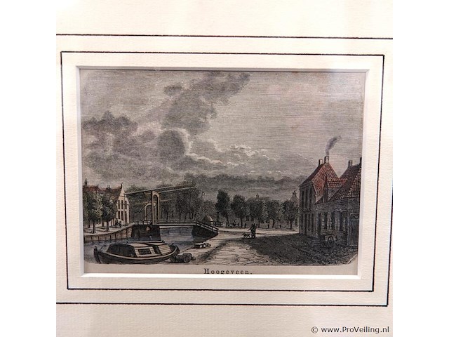 Antieke gravure hoogeveen - afbeelding 2 van  5