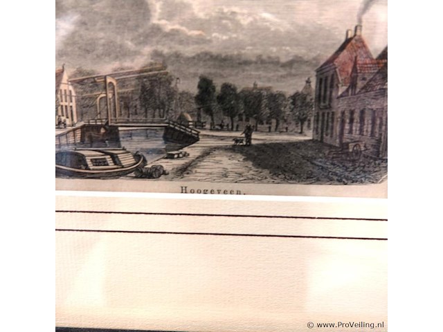 Antieke gravure hoogeveen - afbeelding 3 van  5