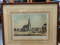 Antieke gravure scheveningen - afbeelding 1 van  5