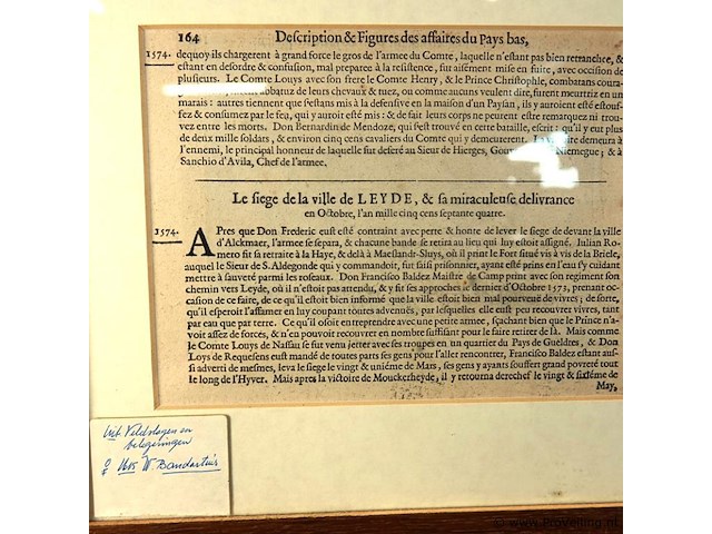 Antieke gravure. slag op de mokerheide - afbeelding 3 van  5