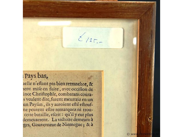 Antieke gravure. slag op de mokerheide - afbeelding 4 van  5