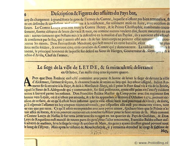 Antieke gravure. slag op de mokerheide - afbeelding 5 van  5