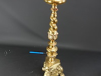 Antieke grote zware koper/bronzen kerkkandelaar - afbeelding 3 van  5