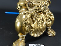 Antieke grote zware koper/bronzen kerkkandelaar - afbeelding 4 van  5