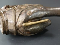 Antieke hout met koperen beklede olifant - afbeelding 10 van  10
