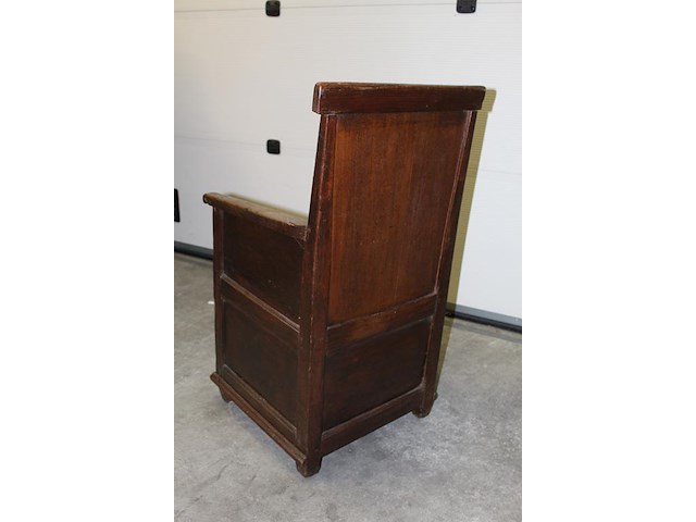 Antieke houten commode chair met onderkastdeur met scharnieren. hooge 95 cm. zithoogte 45 cm - afbeelding 4 van  4