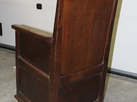 Antieke houten commode chair met onderkastdeur met scharnieren. hooge 95 cm. zithoogte 45 cm - afbeelding 4 van  4