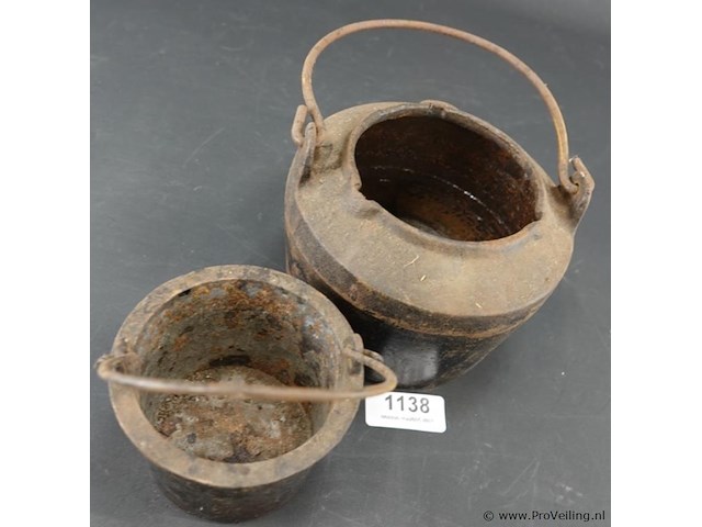 Antieke ijzeren lijmpot - afbeelding 4 van  5