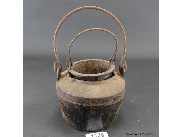 Antieke ijzeren lijmpot - afbeelding 1 van  5