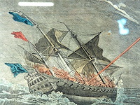 Antieke ingekleurde ets - afbeelding 3 van  5