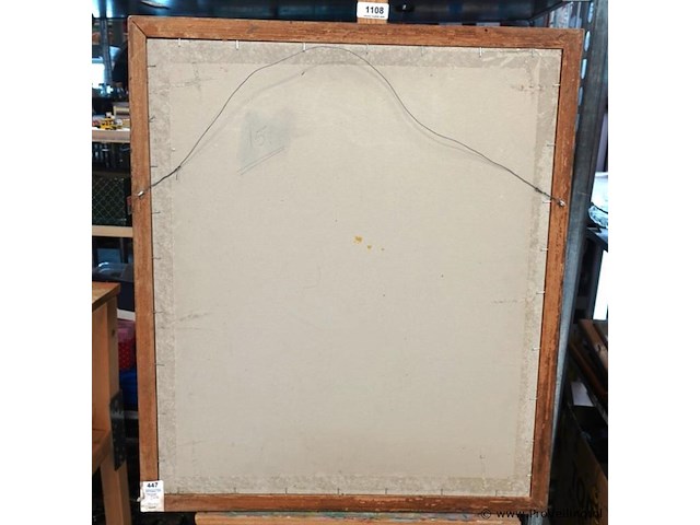 Antieke ingelijste litho of prent met de franse titel "la jeune ouvrière" en de spaanse titel "la joven oficiala" (de jonge werkster / vrouwelijke handwerksgezel). - afbeelding 5 van  5