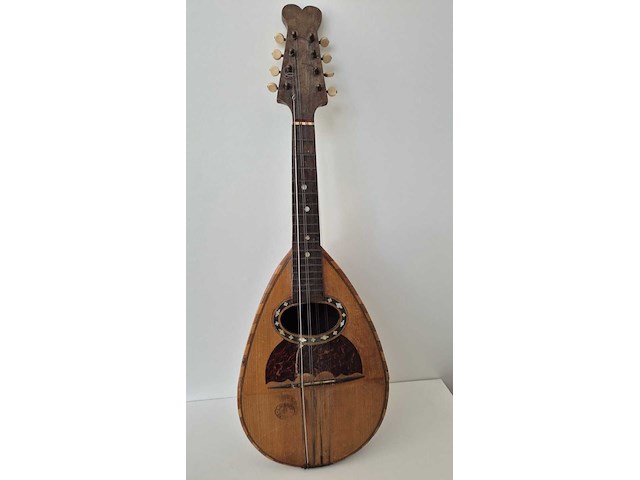 Antieke italiaanse bowl-back mandoline – benvenuto catania – ca. begin 20e eeuw - afbeelding 1 van  11