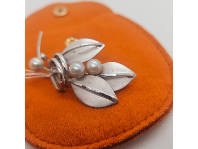 Antieke japanse akoya parel broche - afbeelding 4 van  5