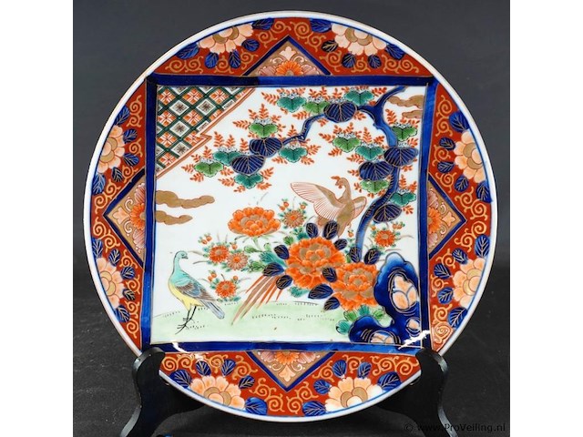 Antieke japanse imari porseleinen schotel - afbeelding 2 van  5