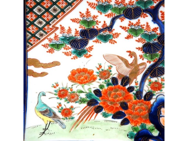 Antieke japanse imari porseleinen schotel - afbeelding 3 van  5