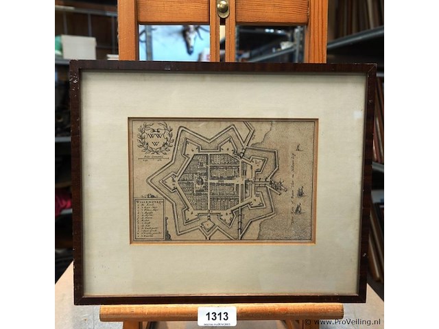 Antieke kaart willemstadt - afbeelding 1 van  5