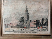 Antieke kleurendruk gezigt uit de valkenberg op de kerk te breda - afbeelding 2 van  5