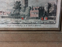 Antieke kleurendruk gezigt uit de valkenberg op de kerk te breda - afbeelding 3 van  5