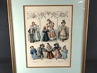 Antieke kleurenprent - afbeelding 1 van  5