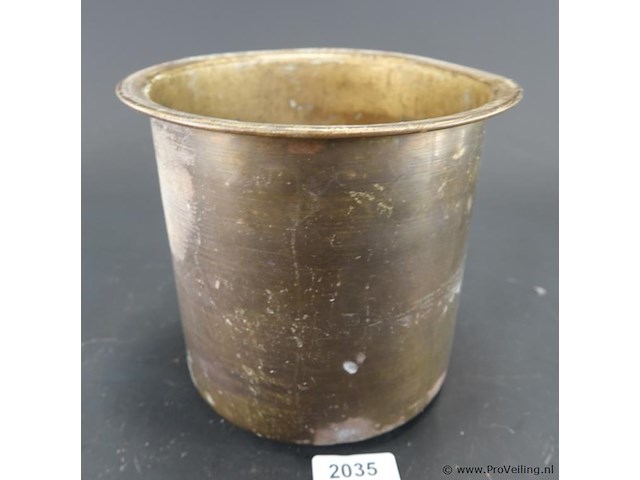 Antieke koper messing cache-pot - afbeelding 1 van  5