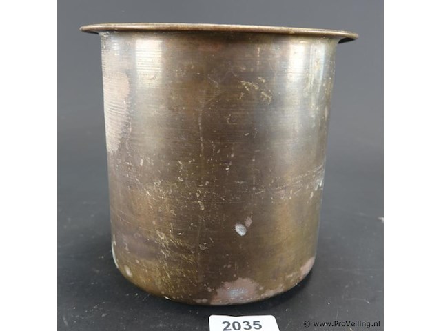 Antieke koper messing cache-pot - afbeelding 2 van  5