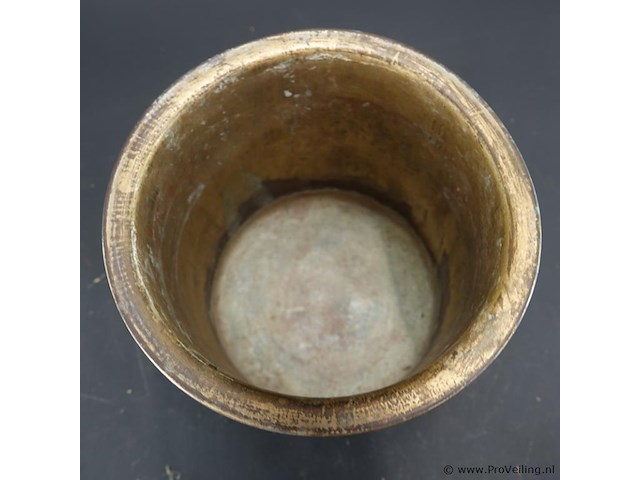 Antieke koper messing cache-pot - afbeelding 4 van  5