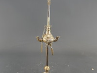 Antieke koper/bronzen florentijnse olielamp (luzernelamp of snotneus' ), vermoedelijk uit de 19e eeuw