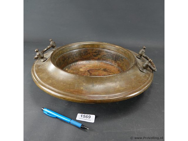 Antieke koperen brassero - afbeelding 1 van  5