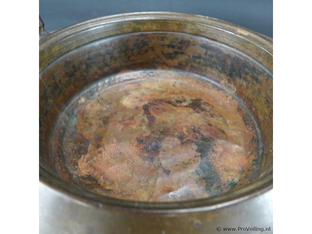 Antieke koperen brassero - afbeelding 4 van  5