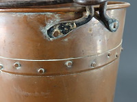 Antieke koperen emmer nagelemmer, 18e of 19e eeuws - afbeelding 3 van  5