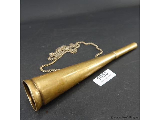 Antieke koperen hoorn - afbeelding 1 van  5