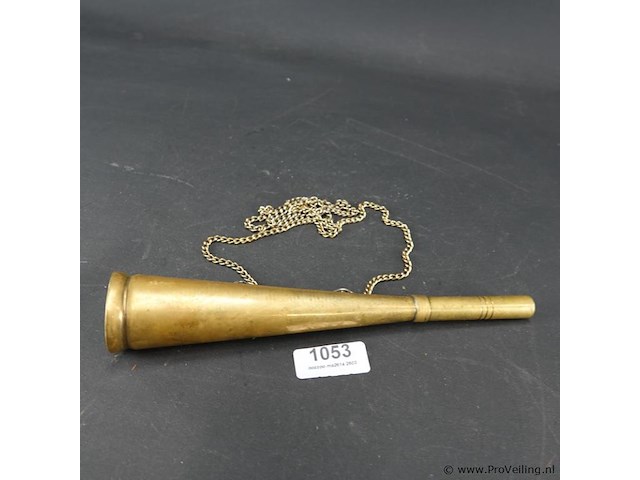 Antieke koperen hoorn - afbeelding 2 van  5