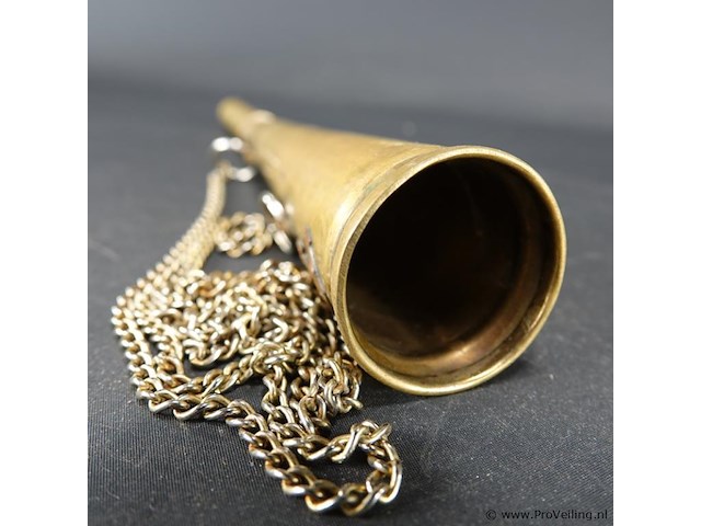 Antieke koperen hoorn - afbeelding 4 van  5