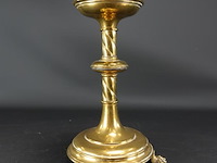 Antieke koperen kandelaar - afbeelding 2 van  5