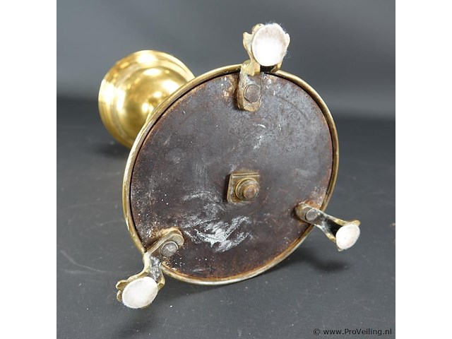 Antieke koperen kandelaar - afbeelding 5 van  5