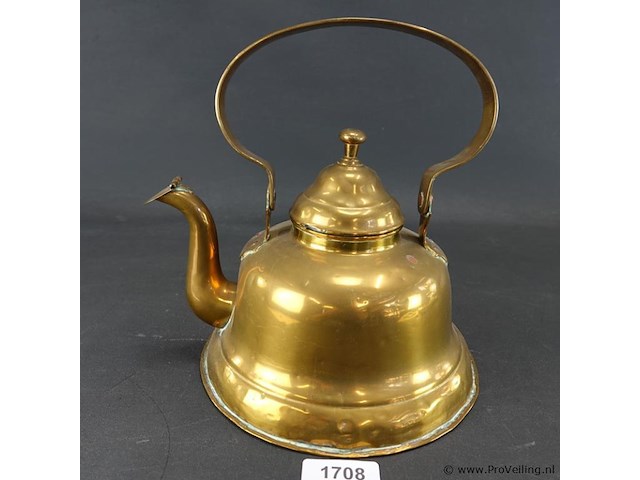 Antieke koperen ketel - afbeelding 1 van  5