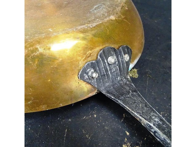 Antieke koperen koekenpan - afbeelding 3 van  5